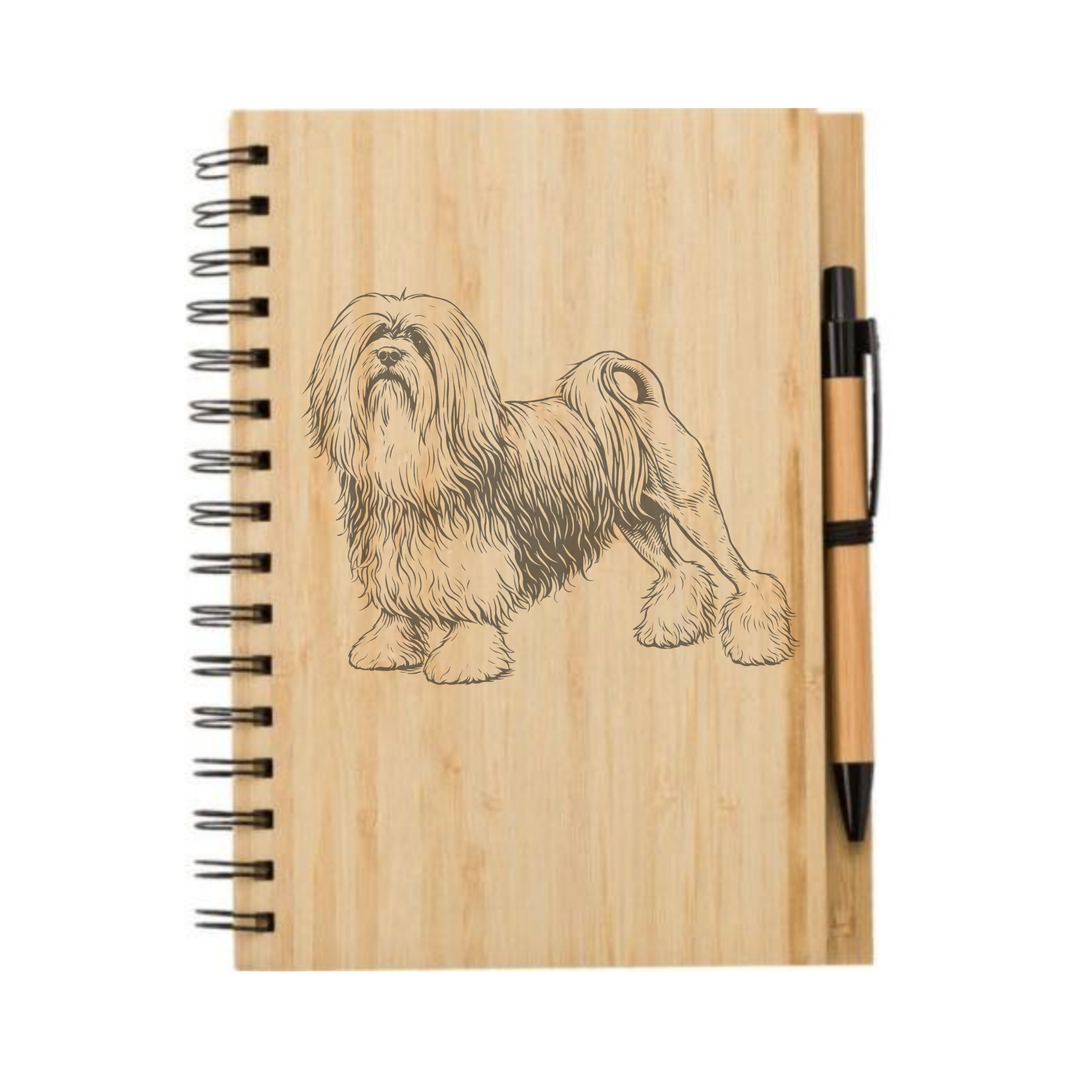 Lowchen llustration Engraved Notebook