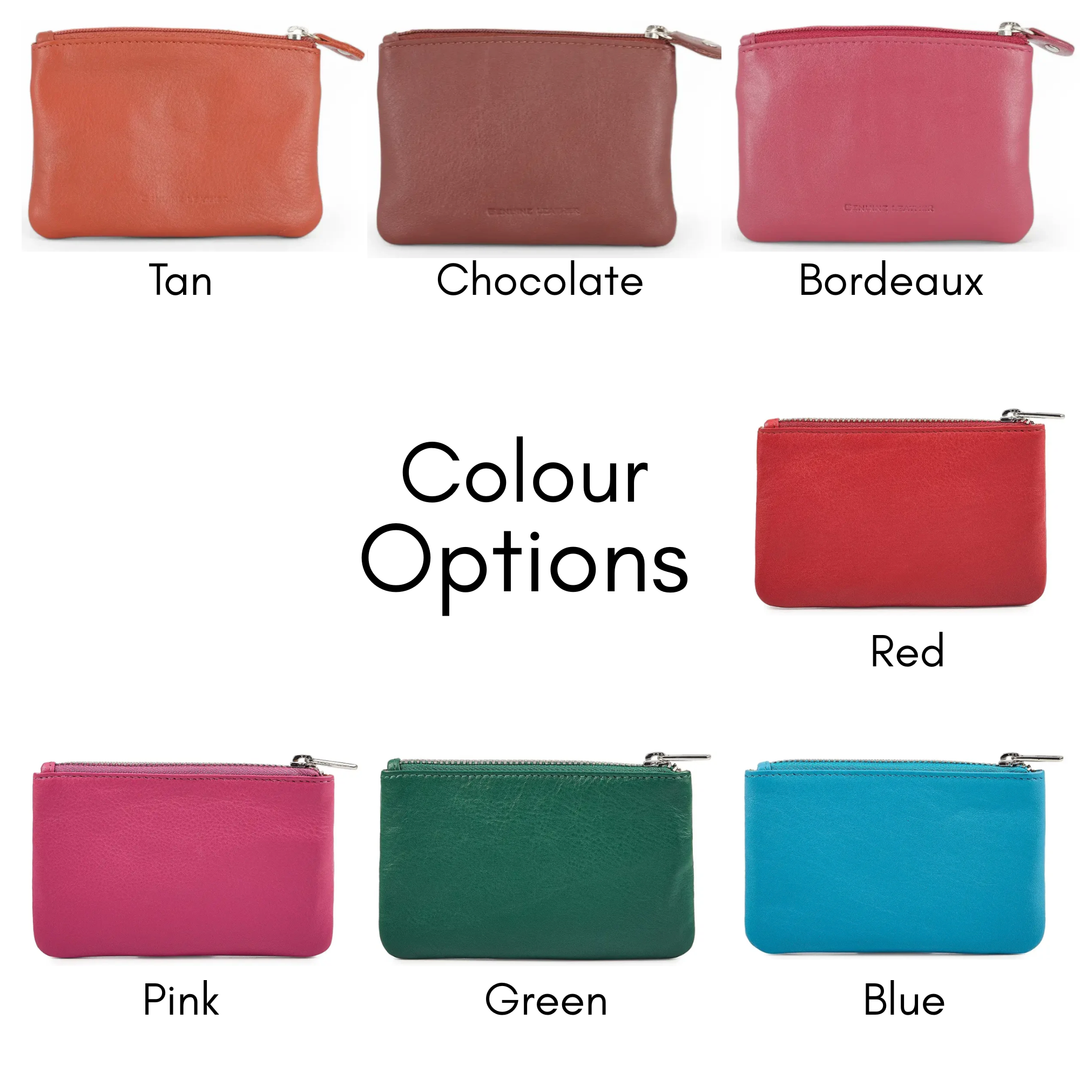 Border Terrier Face Engraved Genuine Leather Coin Purse (Multiple Colour Options)