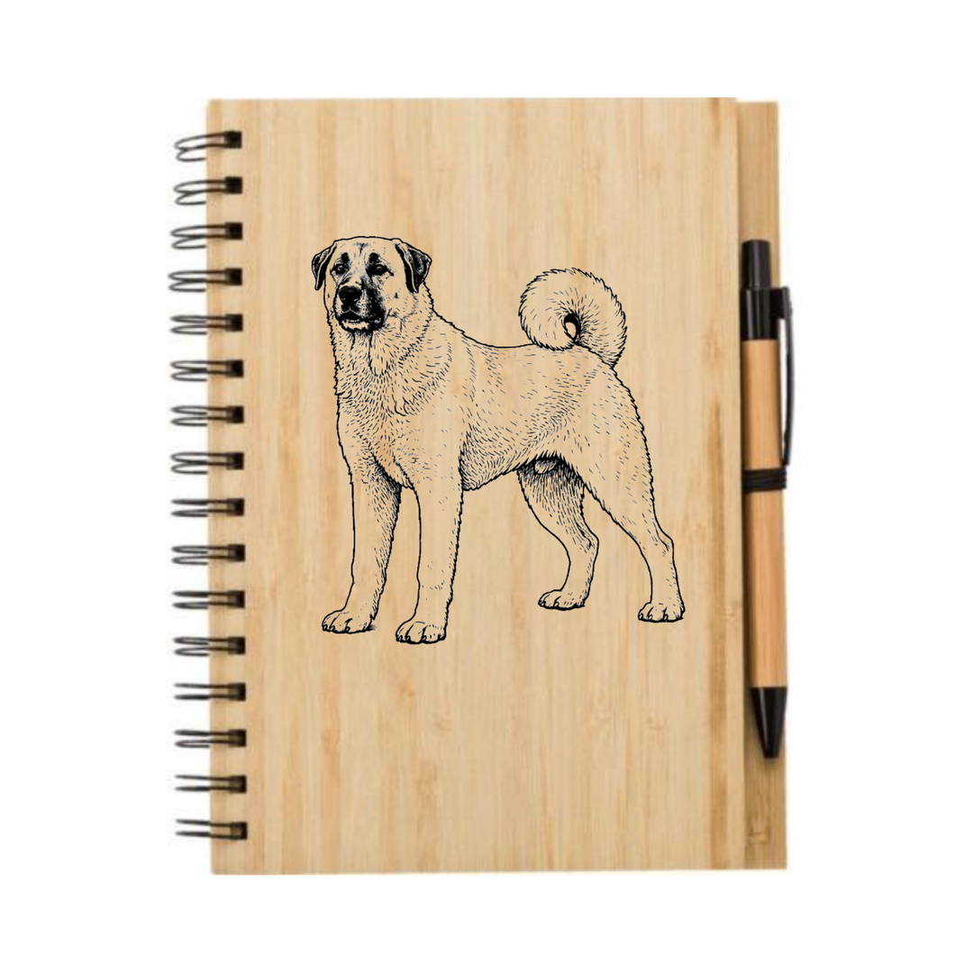Turkish Kangal Standing Illustration Engraved Notebook