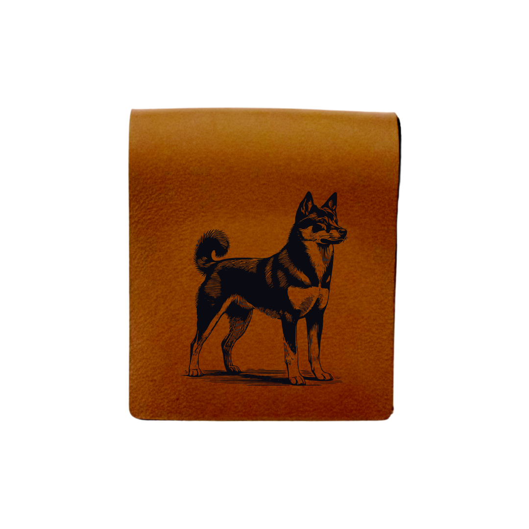 Canaan Dog Engraved Genuine Leather Magnetic Bookmark
