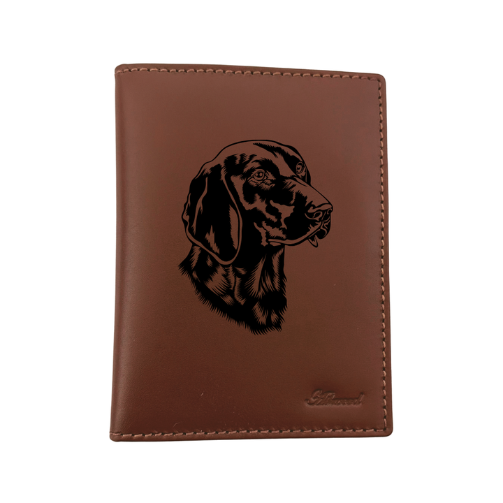 German Shorhaired Pointer SP Face Engraved Leather Passport Cover