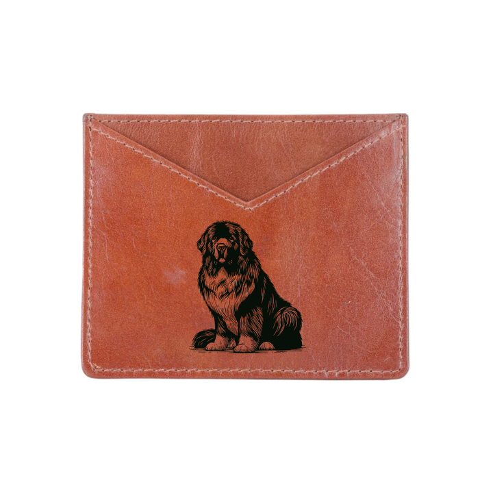 Newfoundland Standing Engraved Genuine Leather Cardholder