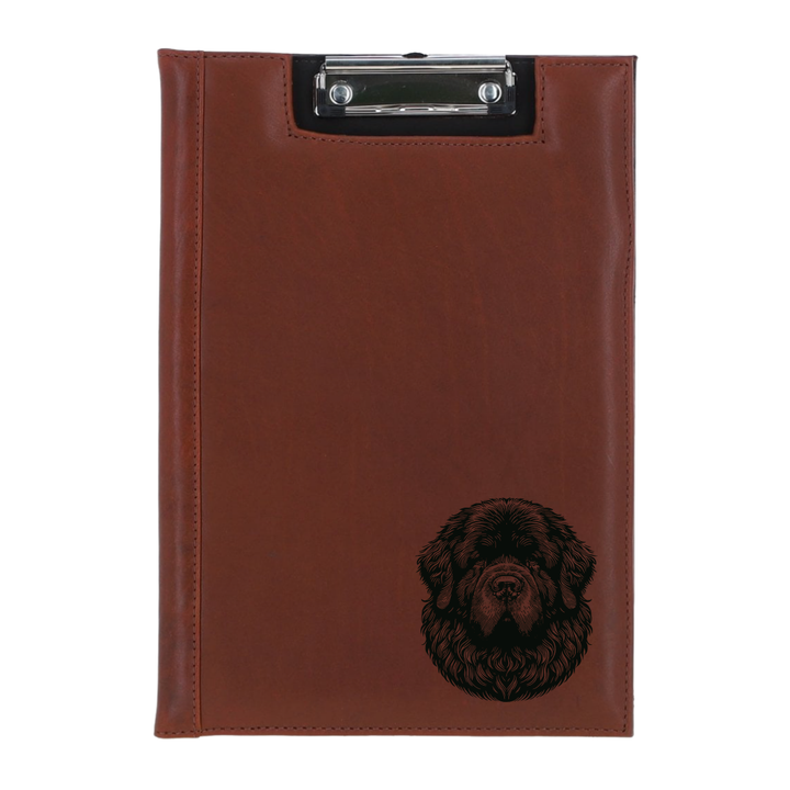 Newfoundland Face Engraved Leather Clipboard
