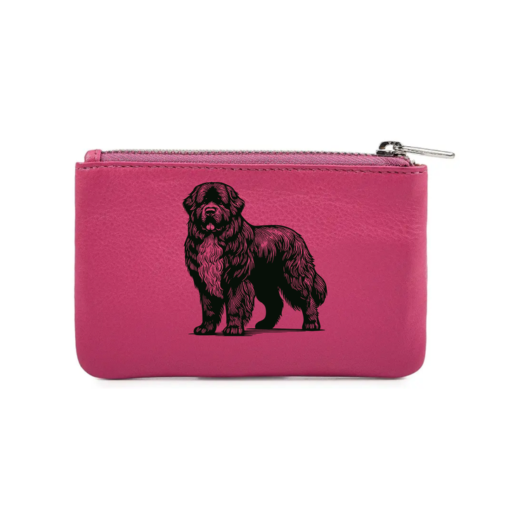 Newfoundland Standing Engraved Genuine Leather Coin Purse (Multiple Colour Options)