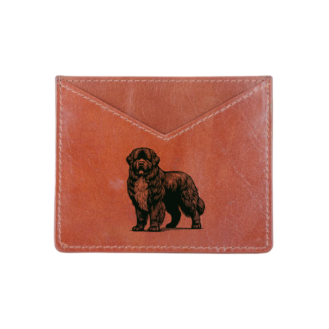 Newfoundland Standing Engraved Genuine Leather Cardholder