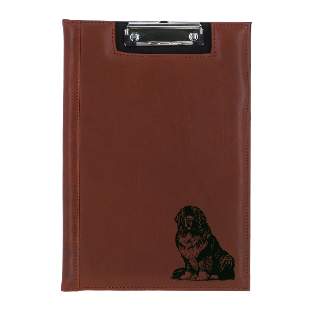 Newfoundland Sitting Engraved Leather Clipboard