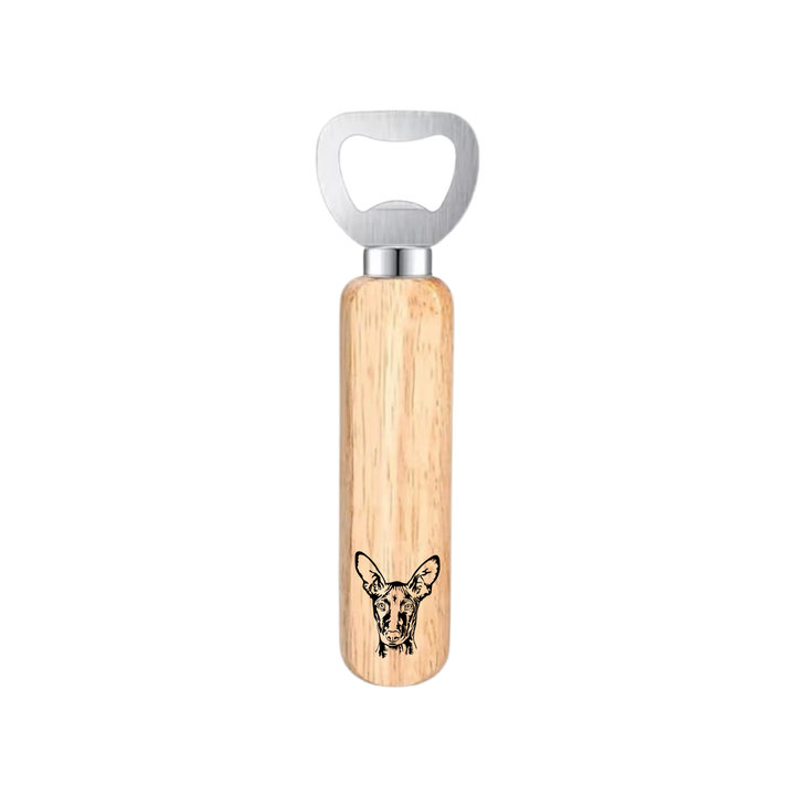 Pharaoh Hound Face Engraved Wooden Bottle Opener
