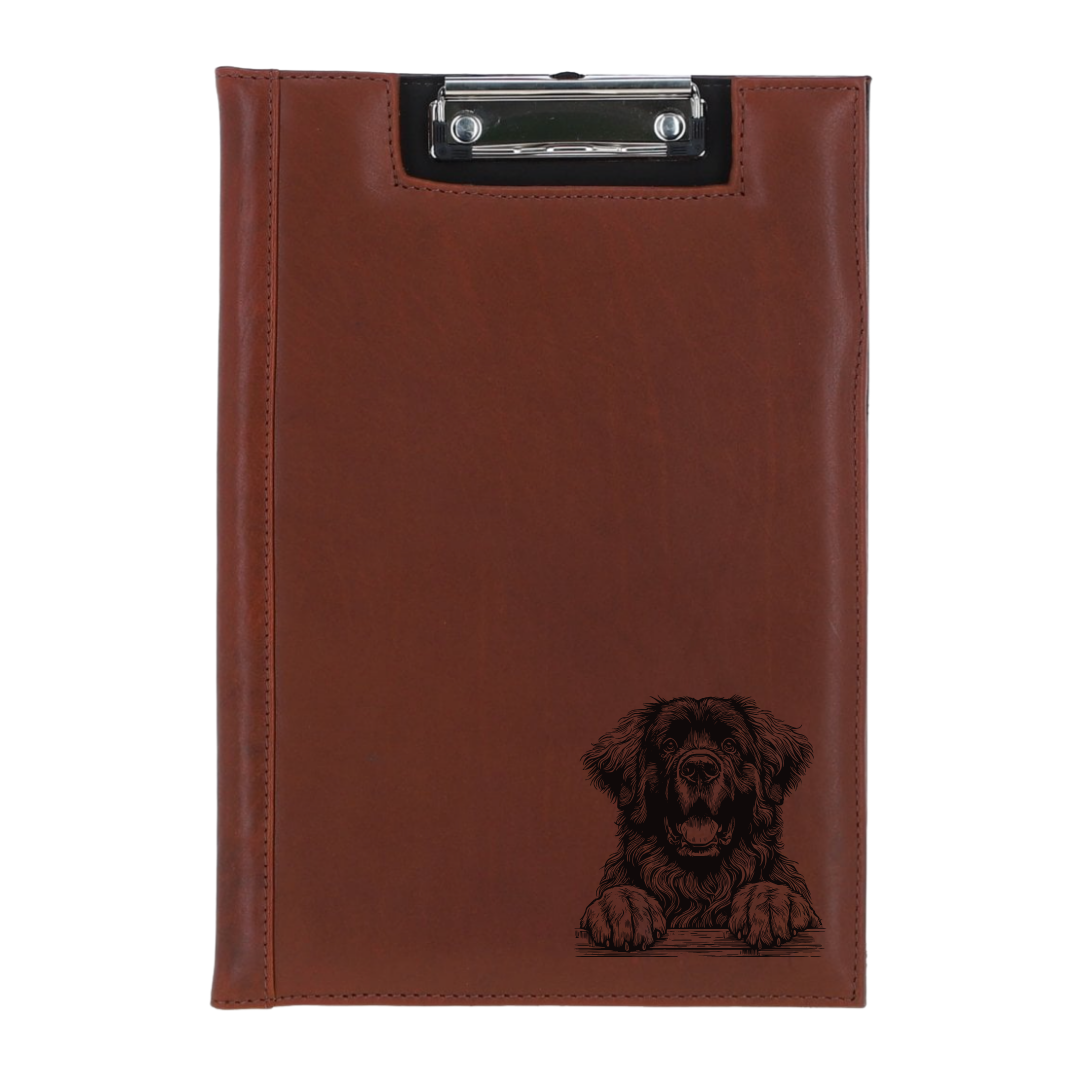Leonberger Paws Engraved Leather Clipboard