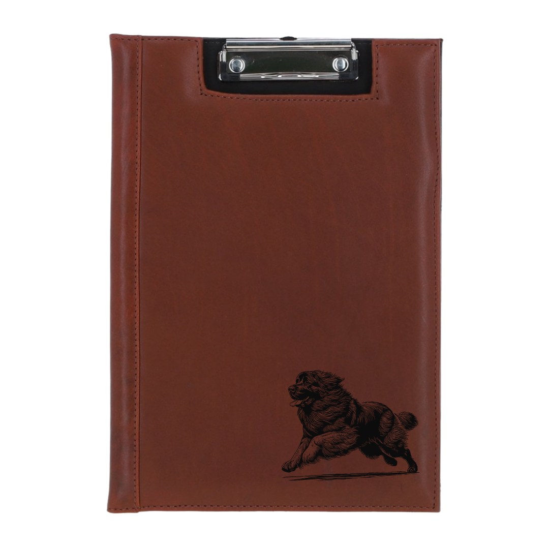 Leonberger Running Engraved Leather Clipboard
