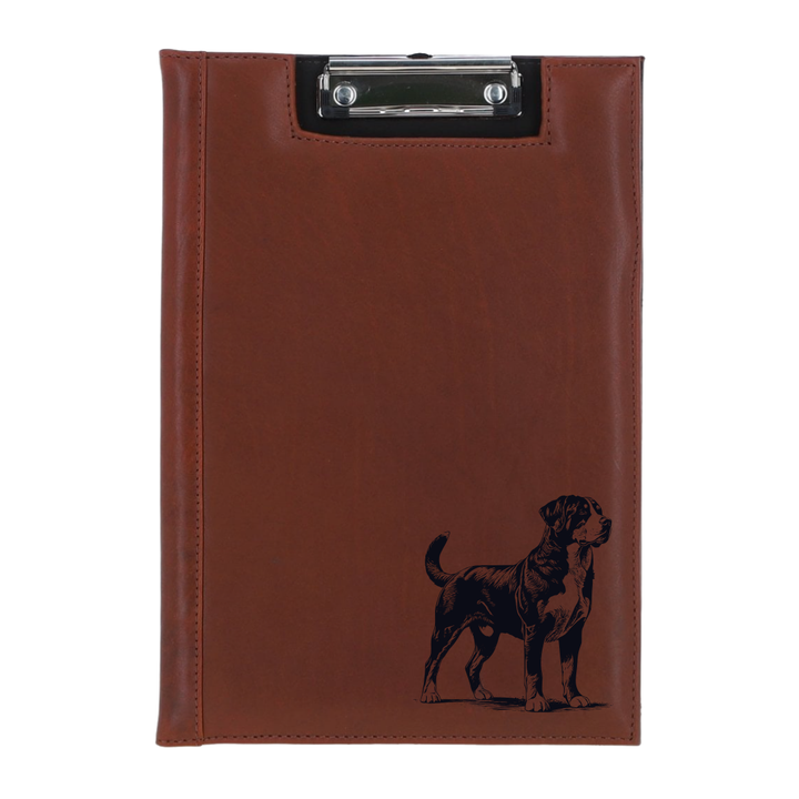 Great Swiss Mountain Dog Standing Engraved Leather Clipboard