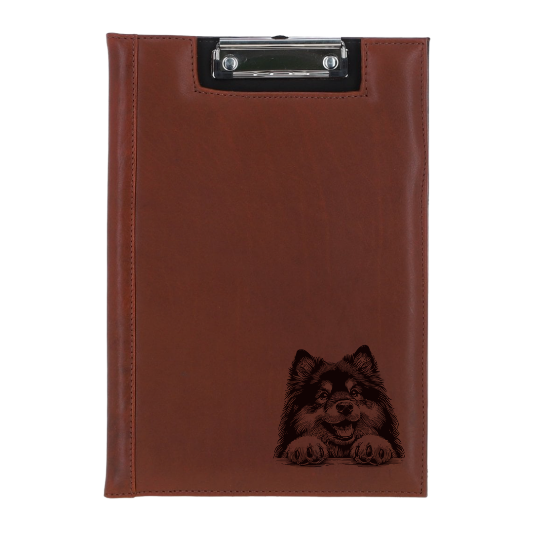Finnish Lapphund Paws Engraved Leather Clipboard