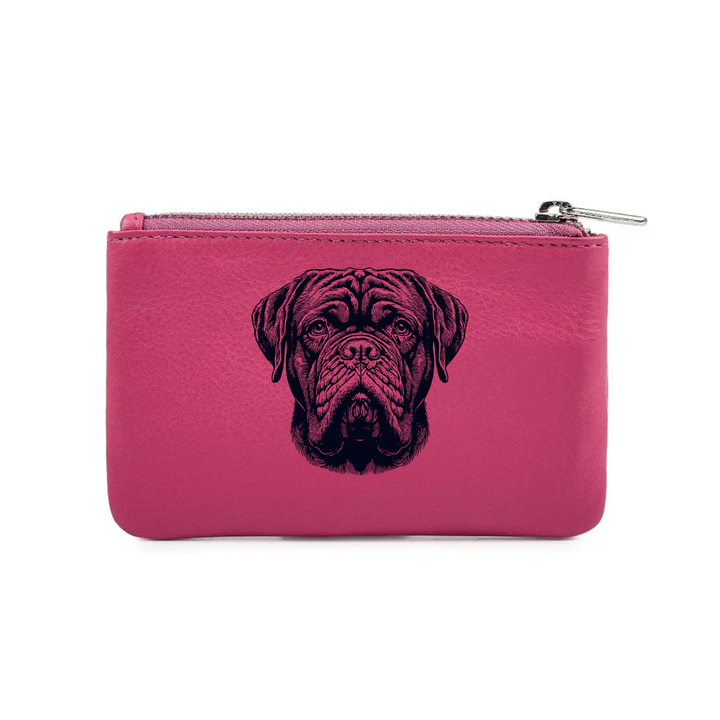 Dogue De Bordeaux Face Engraved Genuine Leather Coin Purse (Multiple Colour Options)