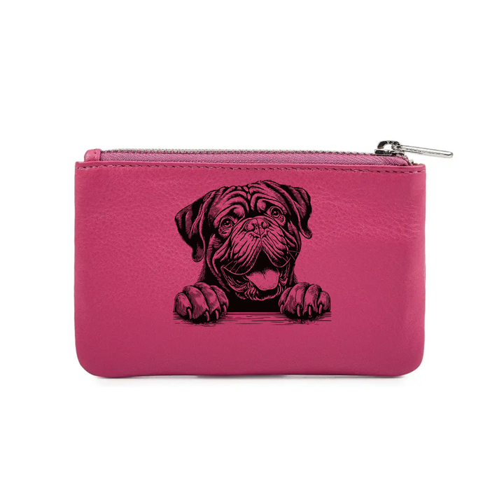 Dogue De Bordeaux Paws Engraved Genuine Leather Coin Purse (Multiple Colour Options)