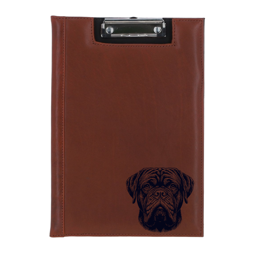 Dogue De Bordeaux Face Engraved Leather Clipboard