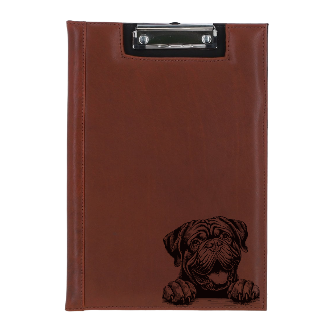 Dogue De Bordeaux Paws Engraved Leather Clipboard