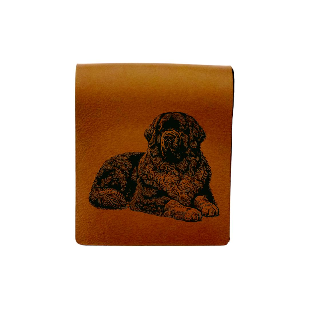Newfoundland LD Engraved Genuine Leather Magnetic Bookmark