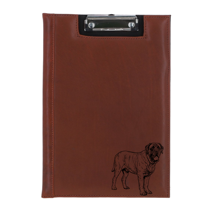 English Mastiff Standing Engraved Leather Clipboard