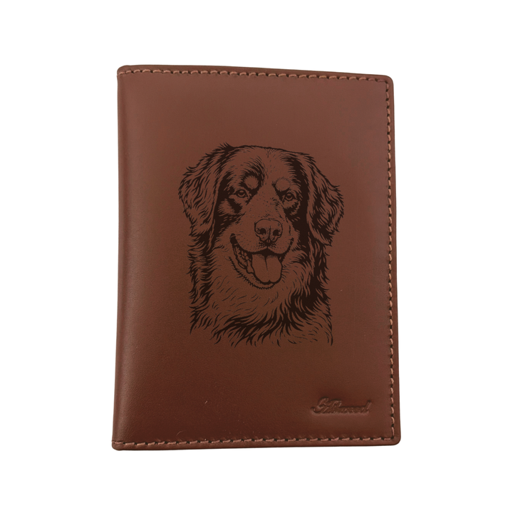 Hovawart Face Engraved Leather Passport Cover