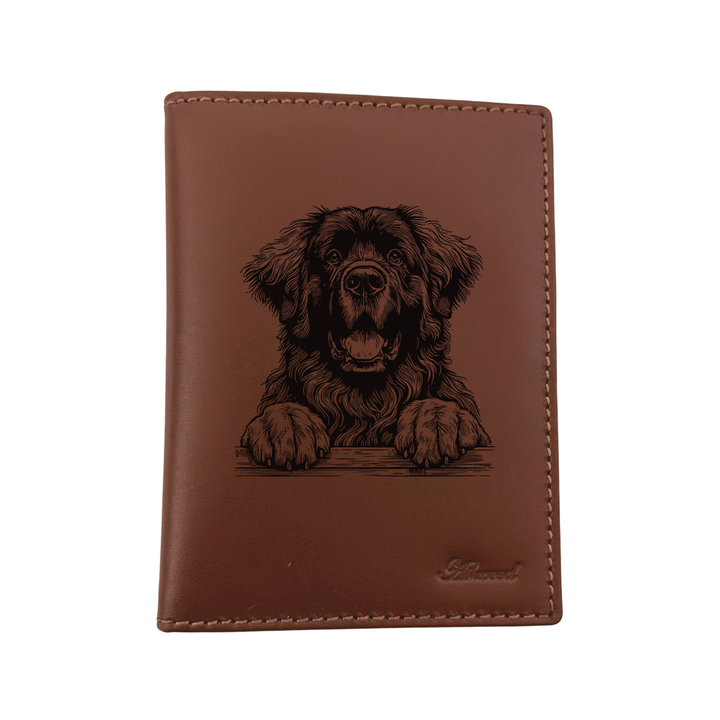 Leonberger Paws Engraved Leather Passport Cover