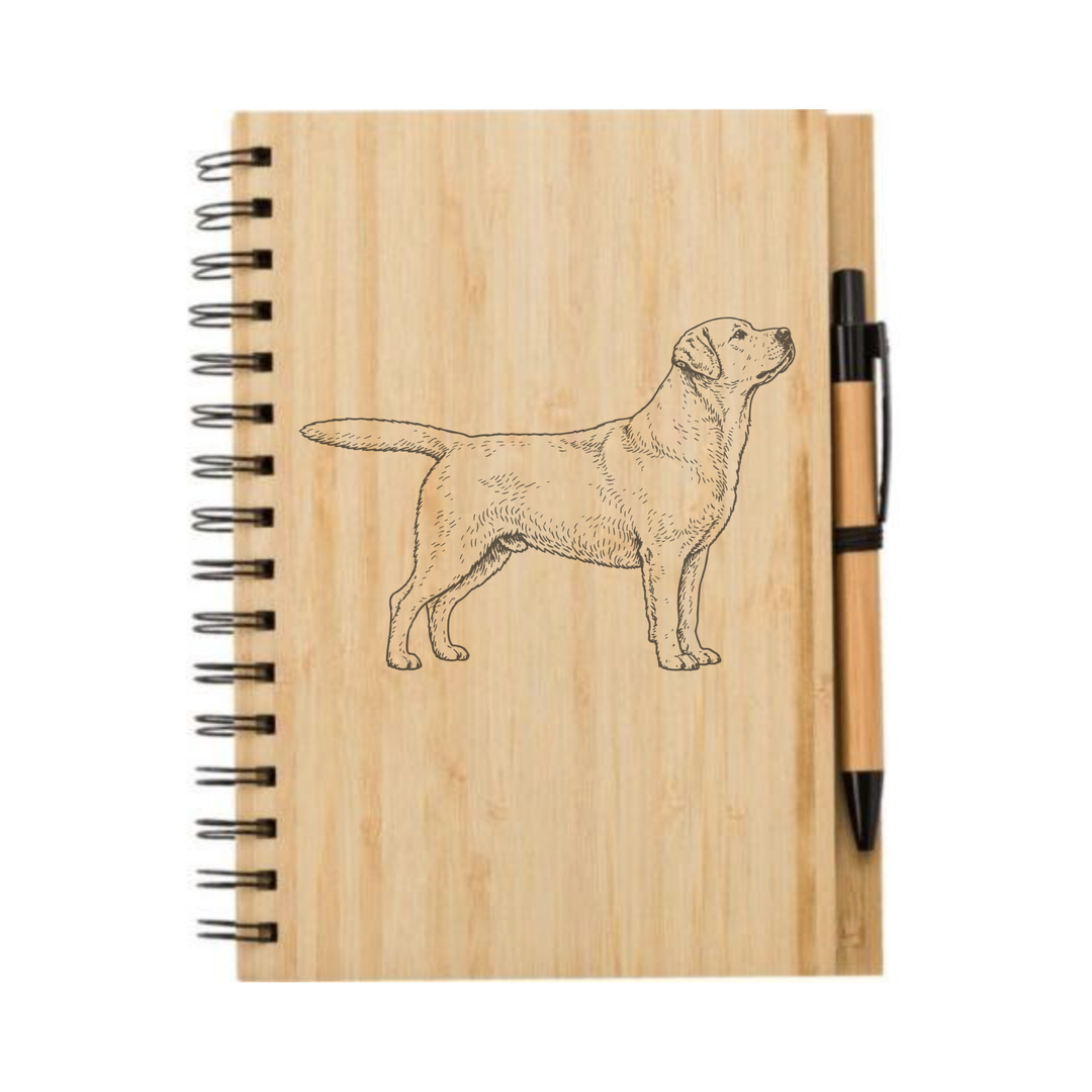 Labrador Retriever Standing Illustration Engraved Notebook