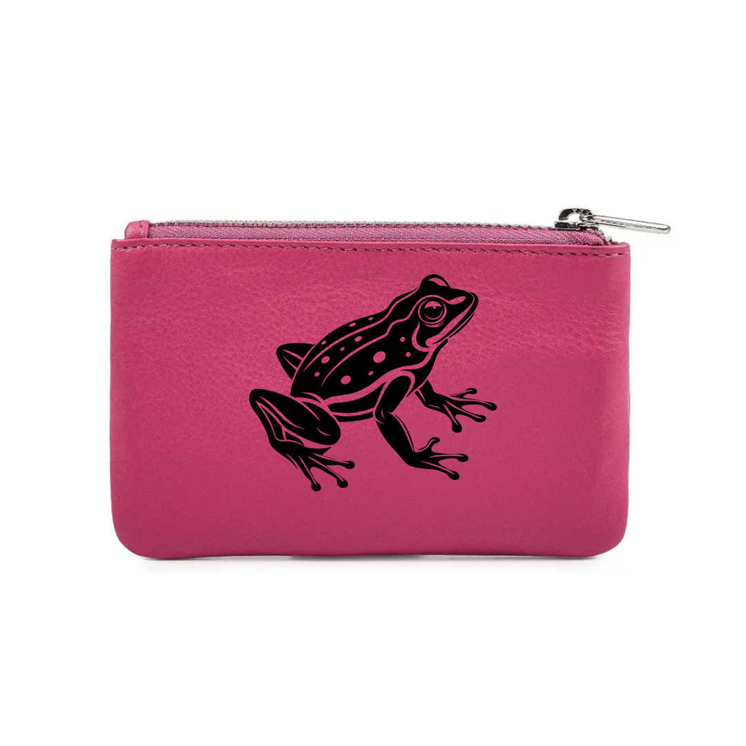 Frog Engraved Genuine Leather Coin Purse (Multiple Colour Options)