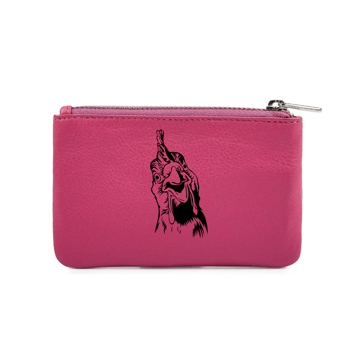 Chicken Engraved Genuine Leather Coin Purse (Multiple Colour Options)