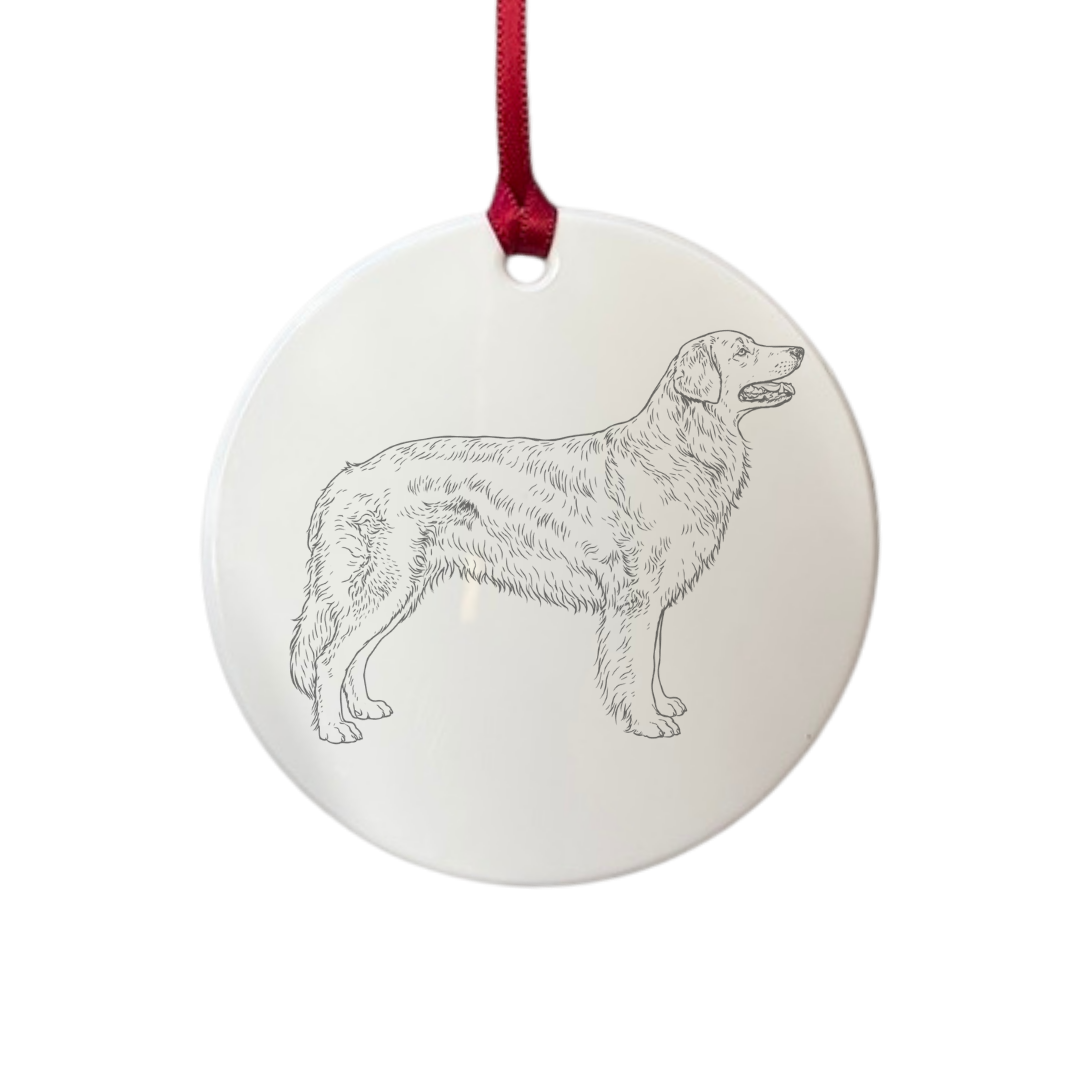 Personalised Hovawart Standing Engraved White Acrylic Decoration