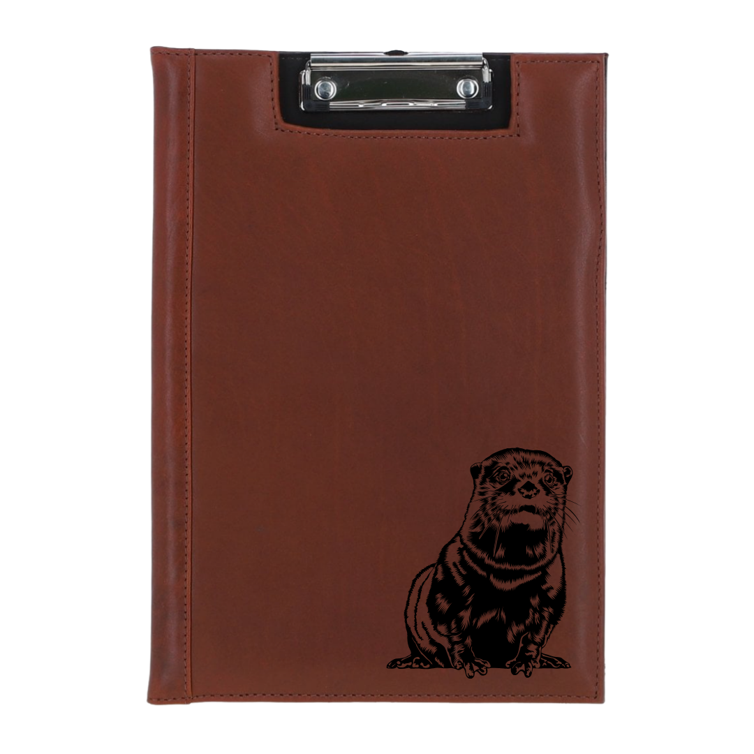 Otter Engraved Leather Clipboard