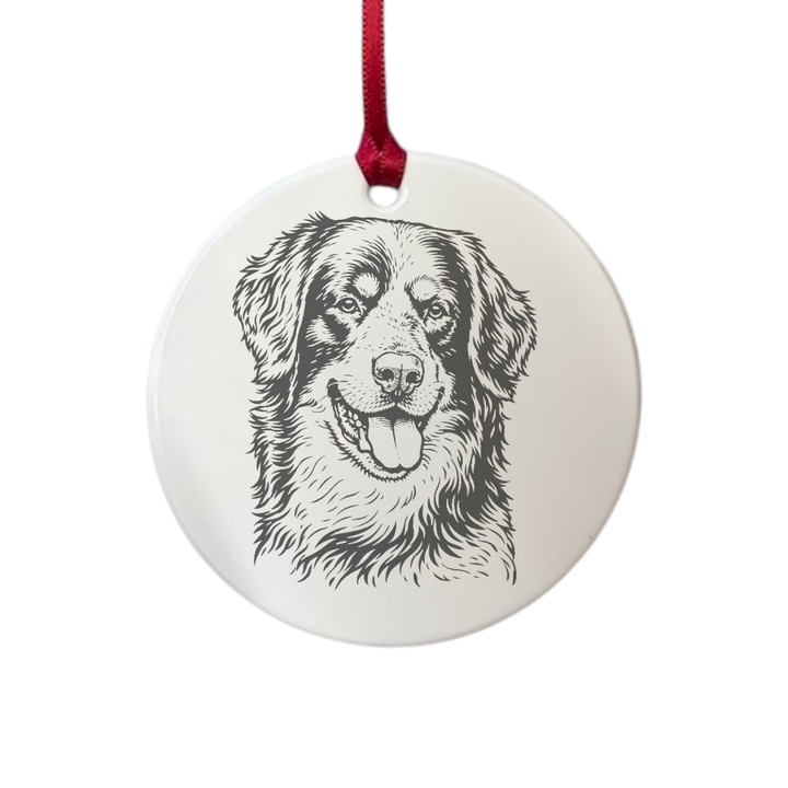 Personalised Hovawart Face Engraved White Acrylic Decoration