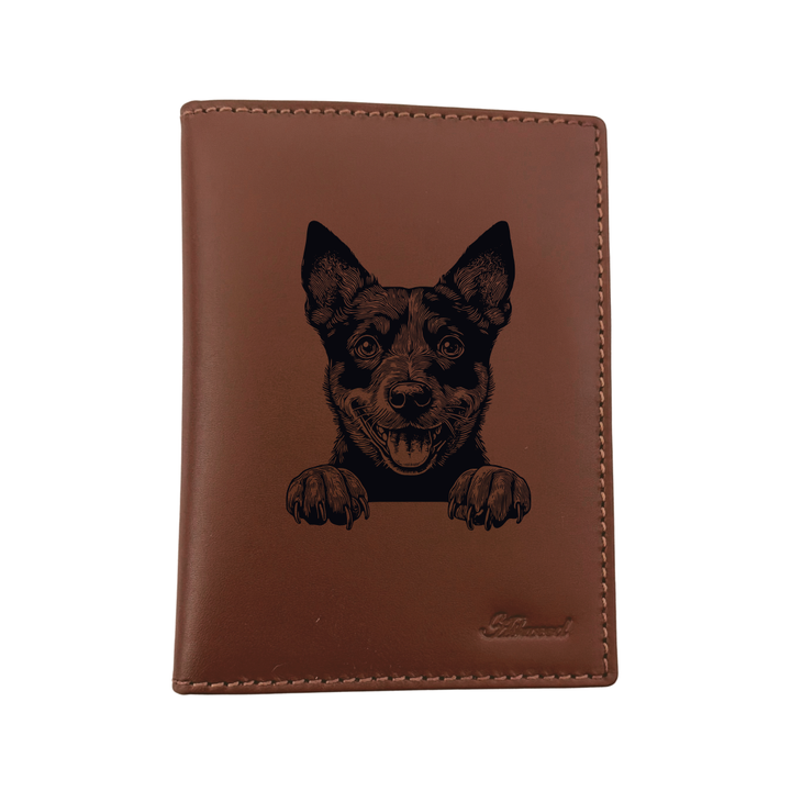 Lancashire Heeler Paws Engraved Leather Passport Cover