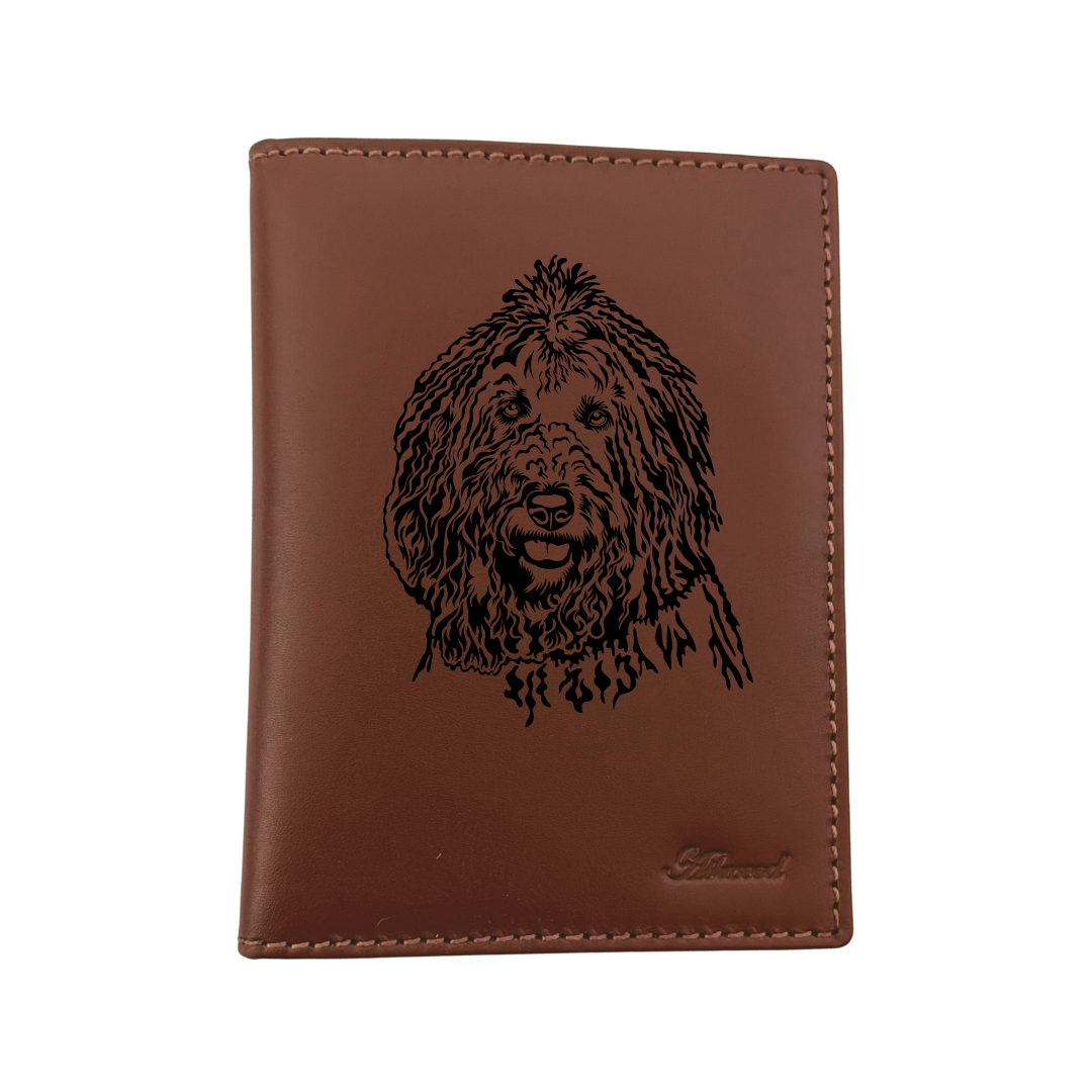 Komondor Engraved Leather Passport Cover