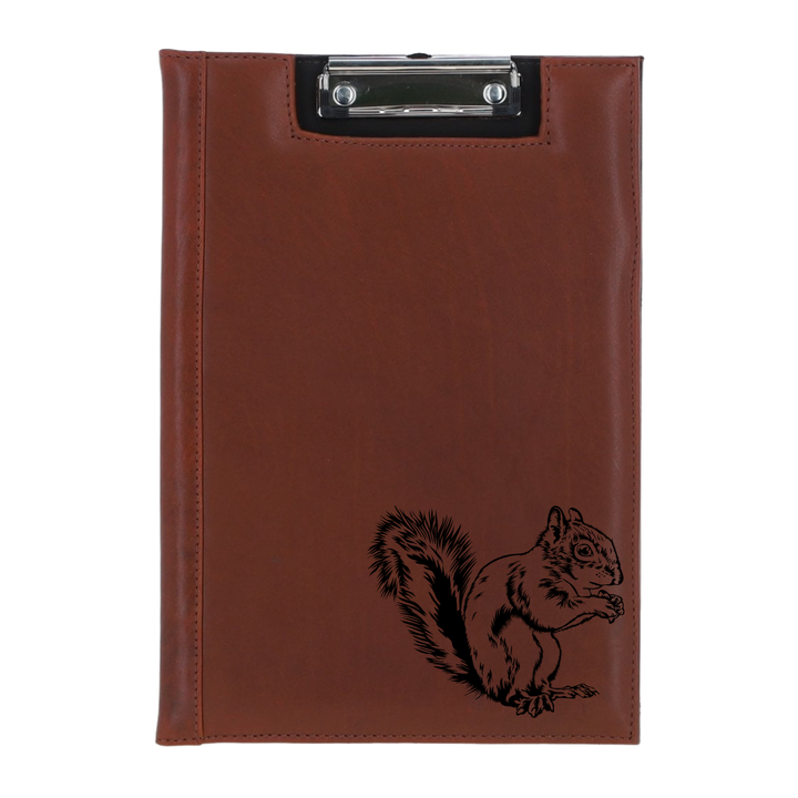 Squirrel Engraved Leather Clipboard