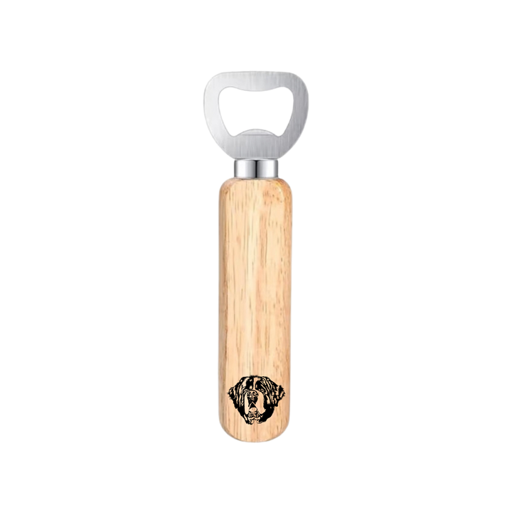 Saint Bernard Face Engraved Wooden Bottle Opener