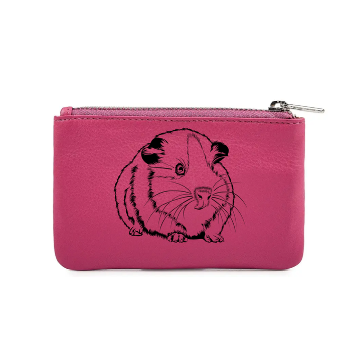 Guinea Pig Engraved Genuine Leather Coin Purse (Multiple Colour Options)