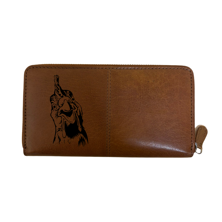Chicken Engraved Large Leather Purse