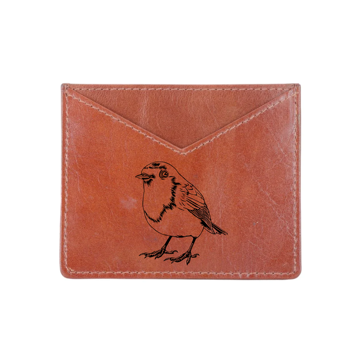 Robin Engraved Genuine Leather Cardholder