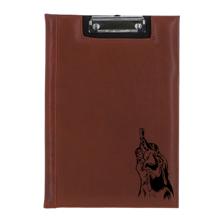 Chicken Engraved Leather Clipboard