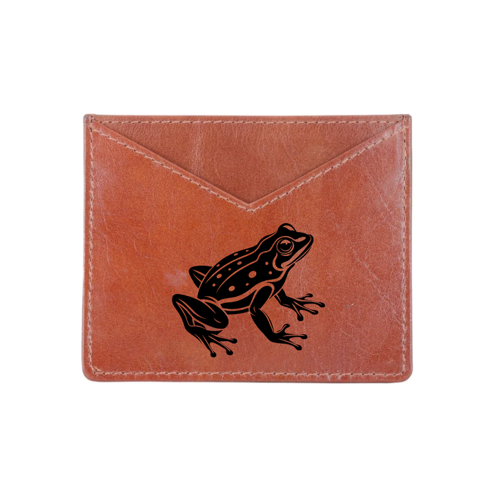 Frog Engraved Genuine Leather Cardholder