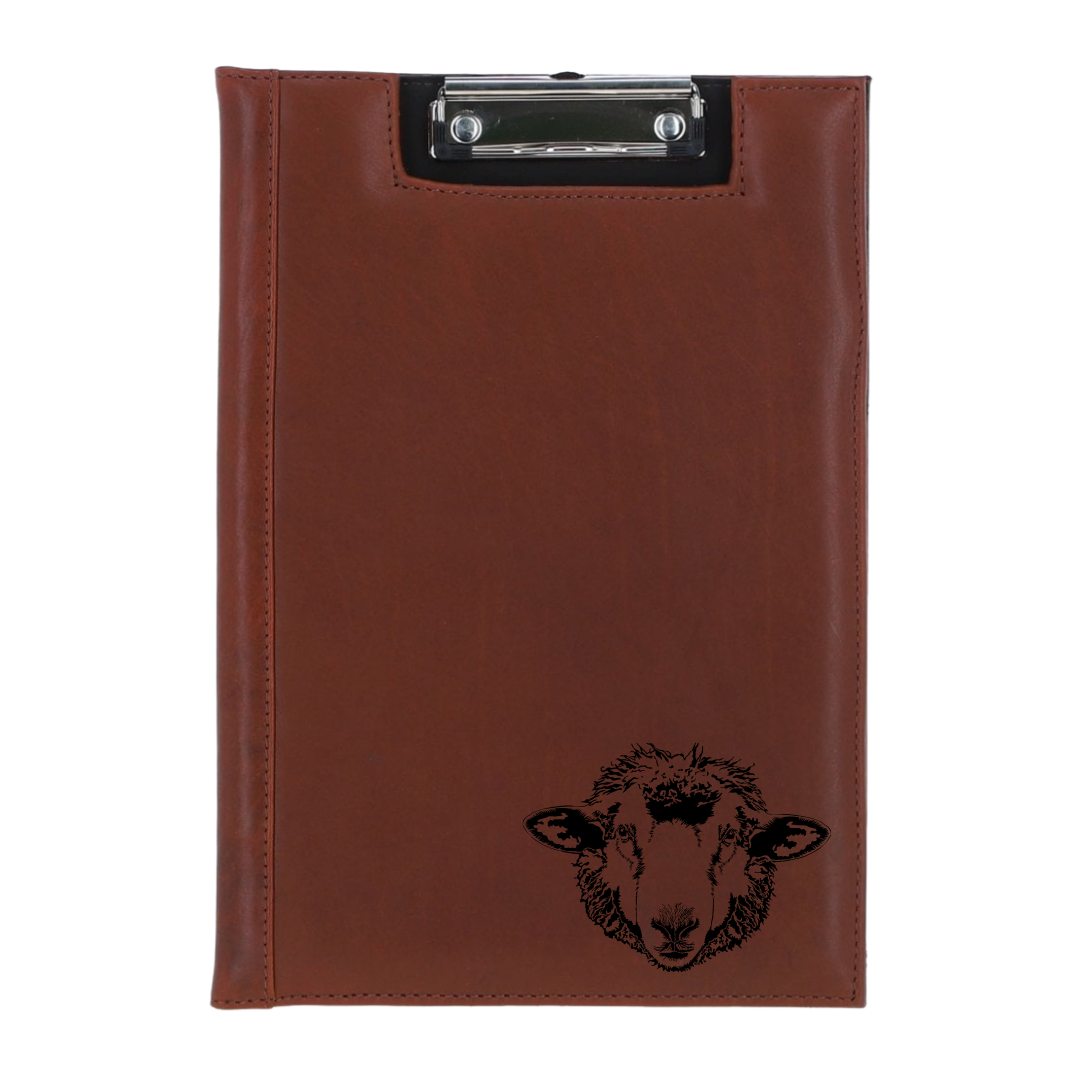 Sheep Engraved Leather Clipboard