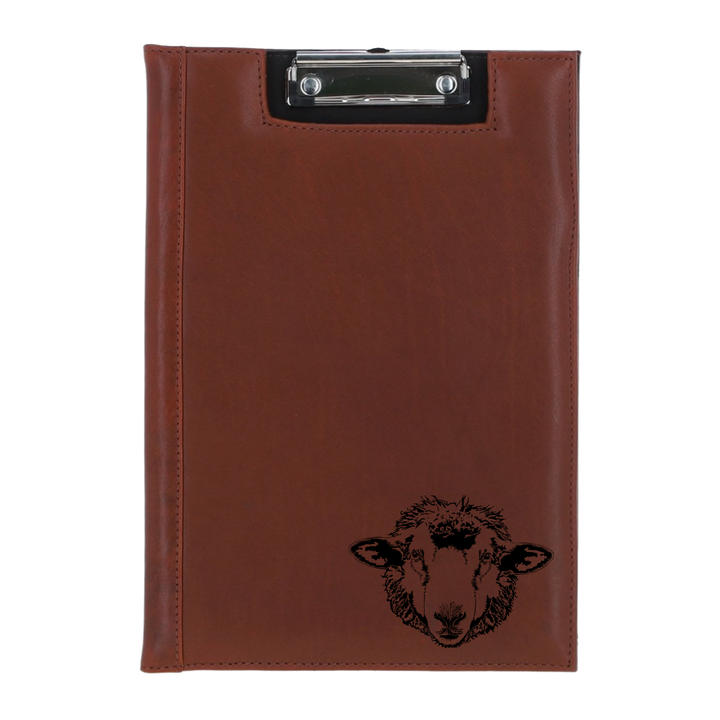 Sheep Engraved Leather Clipboard