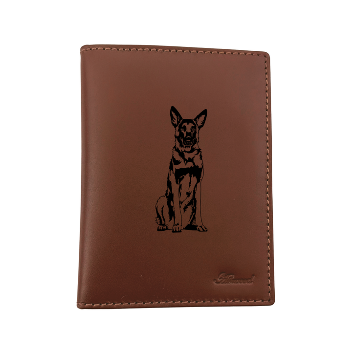 Belgian Malinois Sitting Engraved Leather Passport Cover