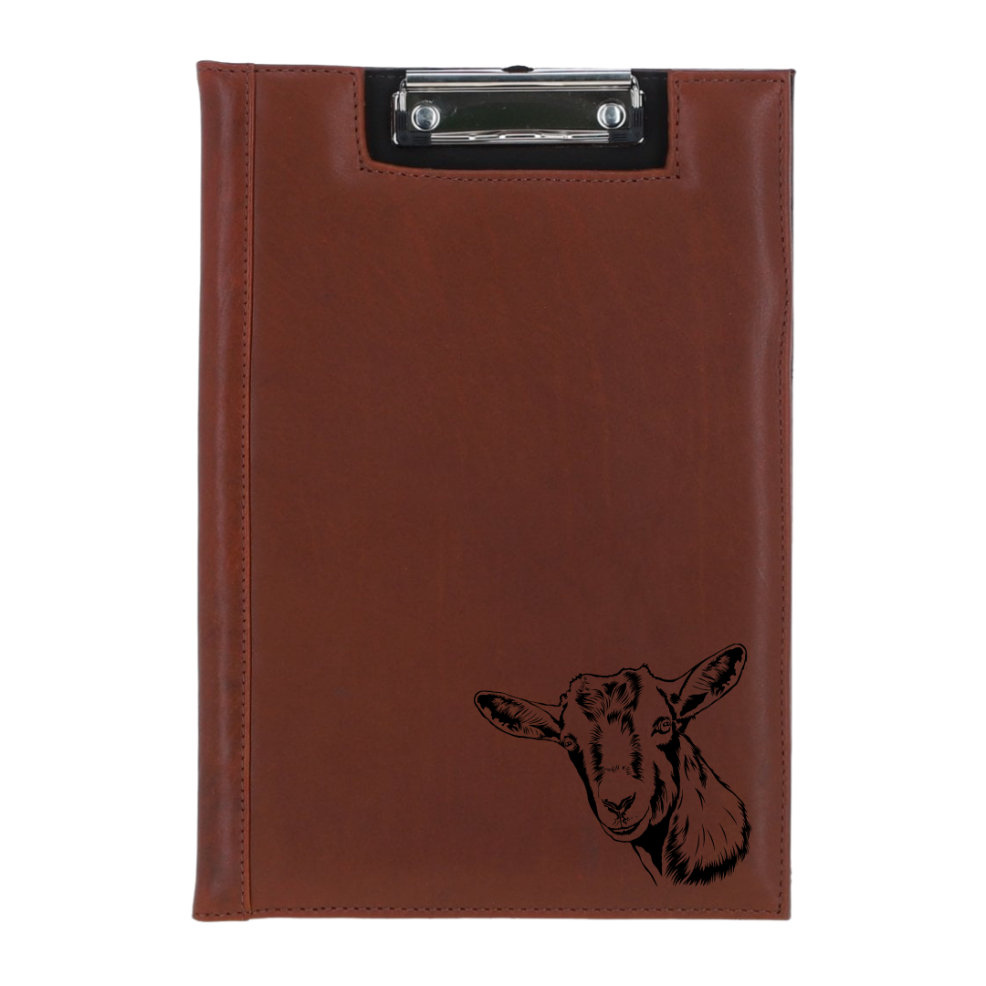 Goat Engraved Leather Clipboard