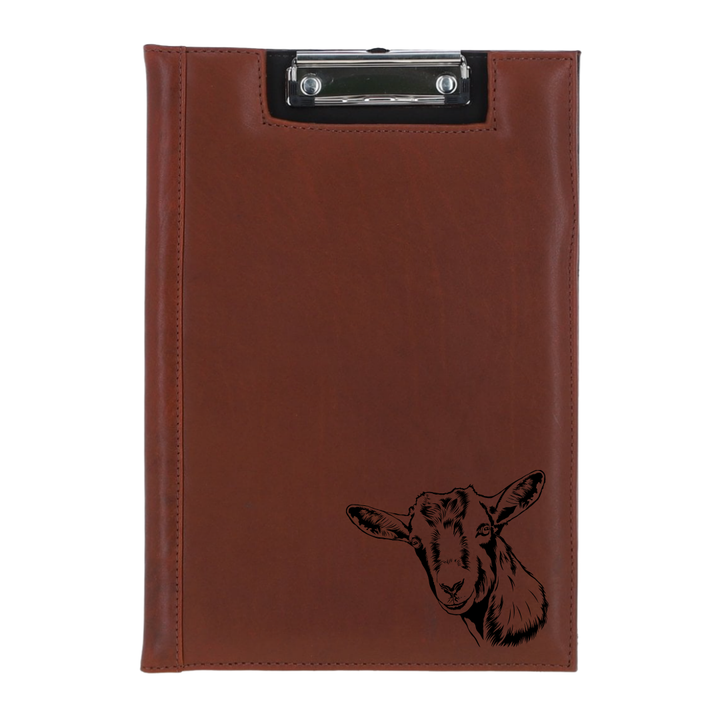 Goat Engraved Leather Clipboard
