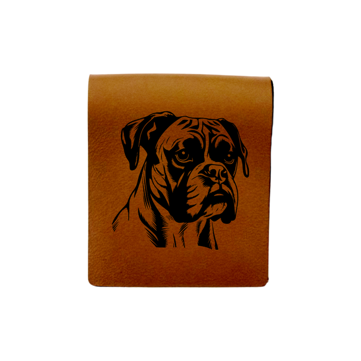 Boxer Engraved Genuine Leather Magnetic Bookmark