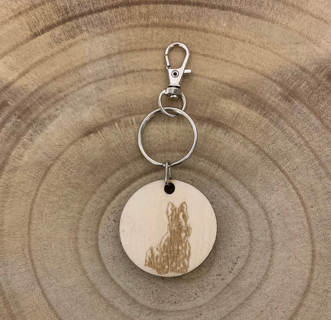 Scottish Terrier Scottie Dog Engraved Wooden Keyring