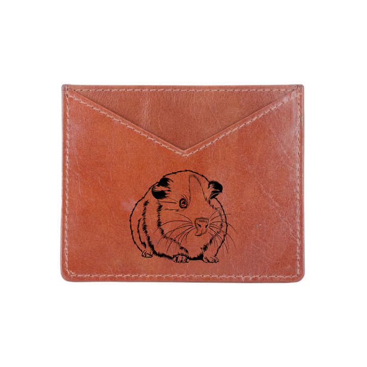 Guinea Pig Engraved Genuine Leather Cardholder