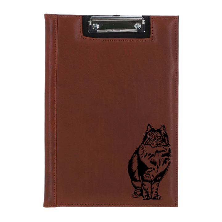 Norwegian Forest Cat Engraved Leather Clipboard
