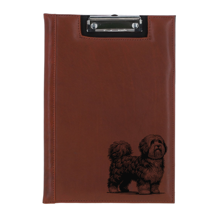 Havanese Standing Engraved Leather Clipboard