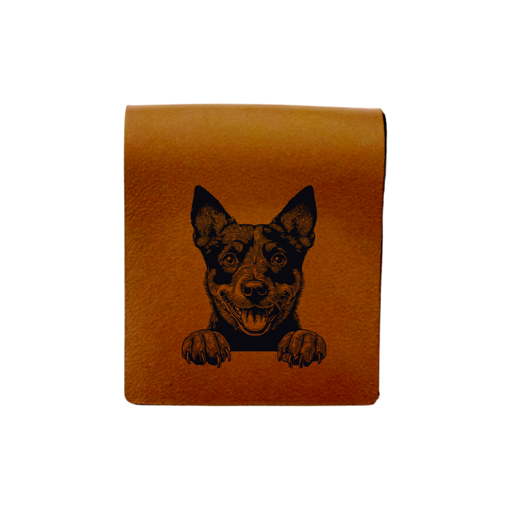 Lancashire Heeler Paws Engraved Genuine Leather Magnetic Bookmark