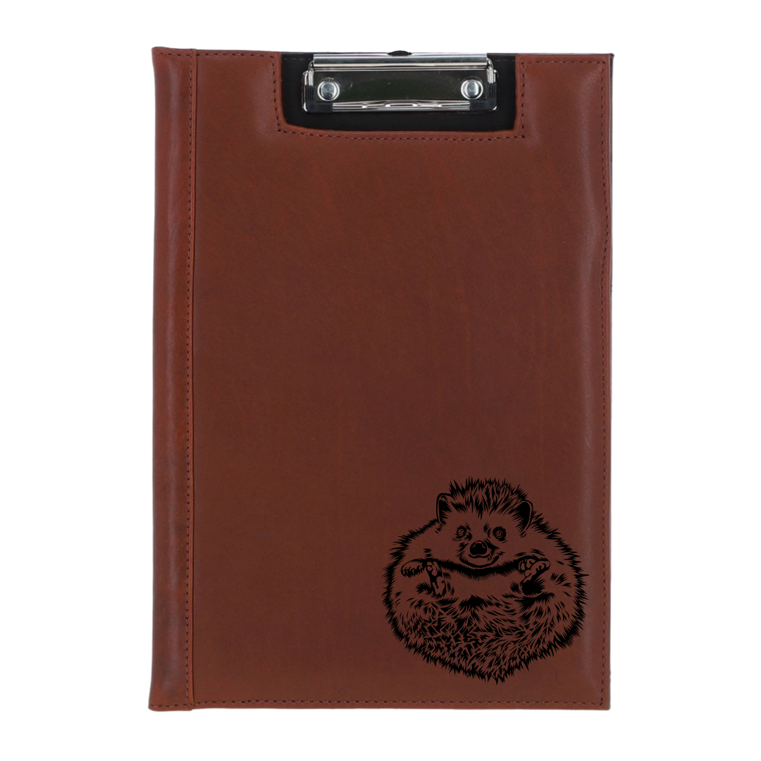 Hedgehog Belly Engraved Leather Clipboard